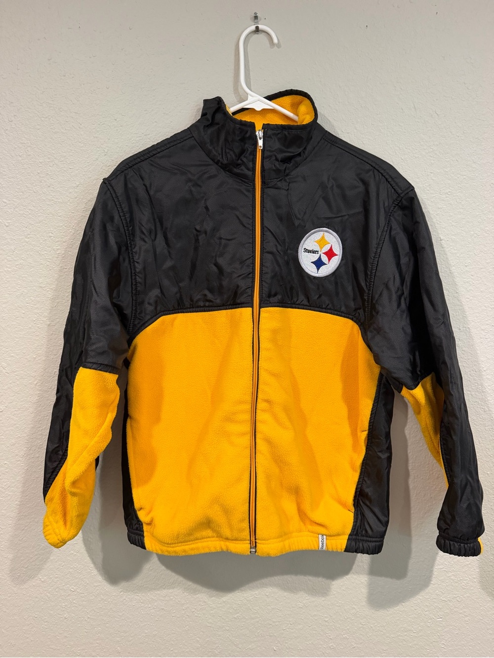 Reebok Black and Gold Full-Zip Windbreaker Jacket